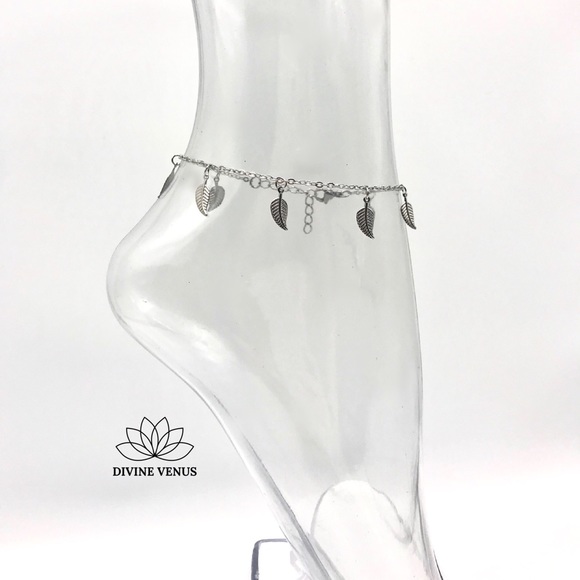 Leaf Anklet β’ Stainless Steel π - Picture 2 of 5